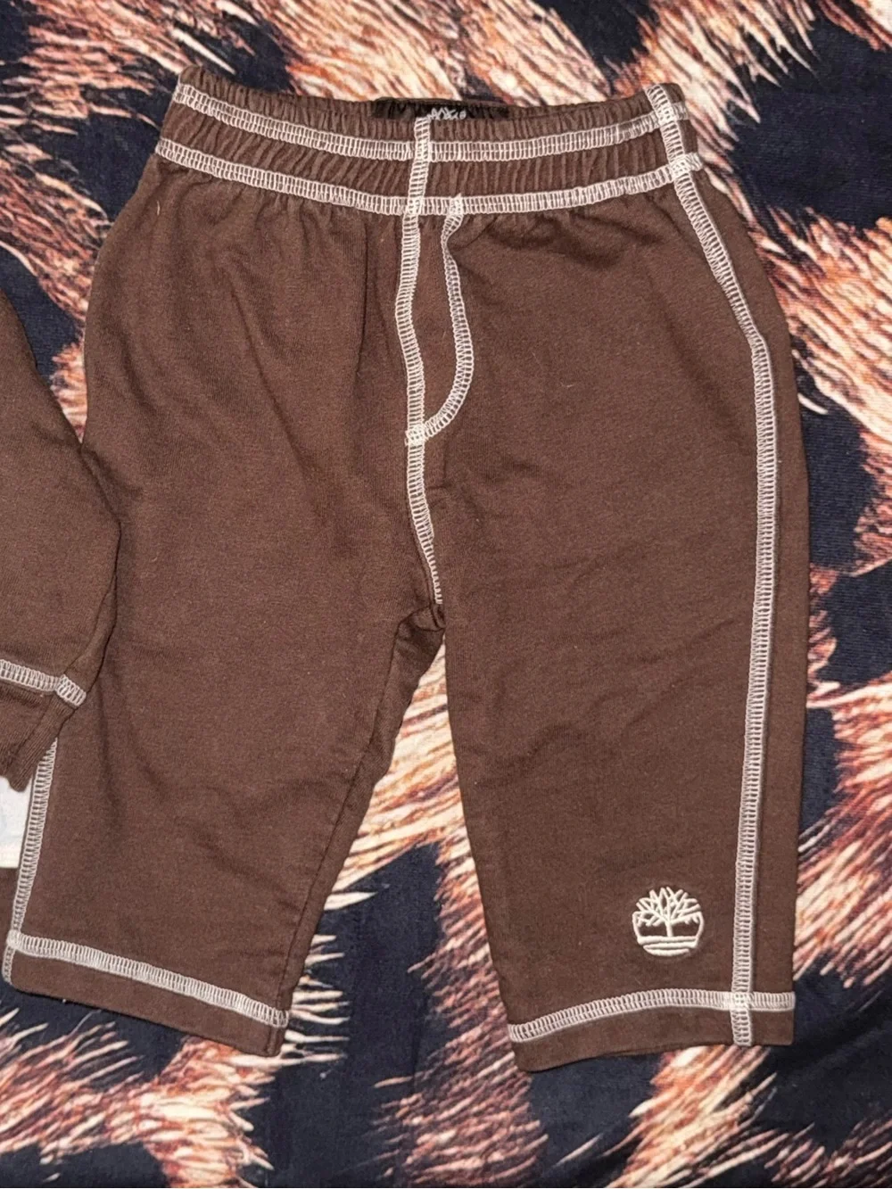 Timberland Cream and Brown Baby Hoodie & Pants Set 3/6m